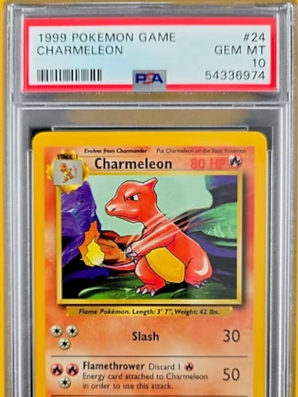 Charmeleon PSA 10 1999 Pokemon Game Card #24 Gem Mint - Picture 3 of 3
